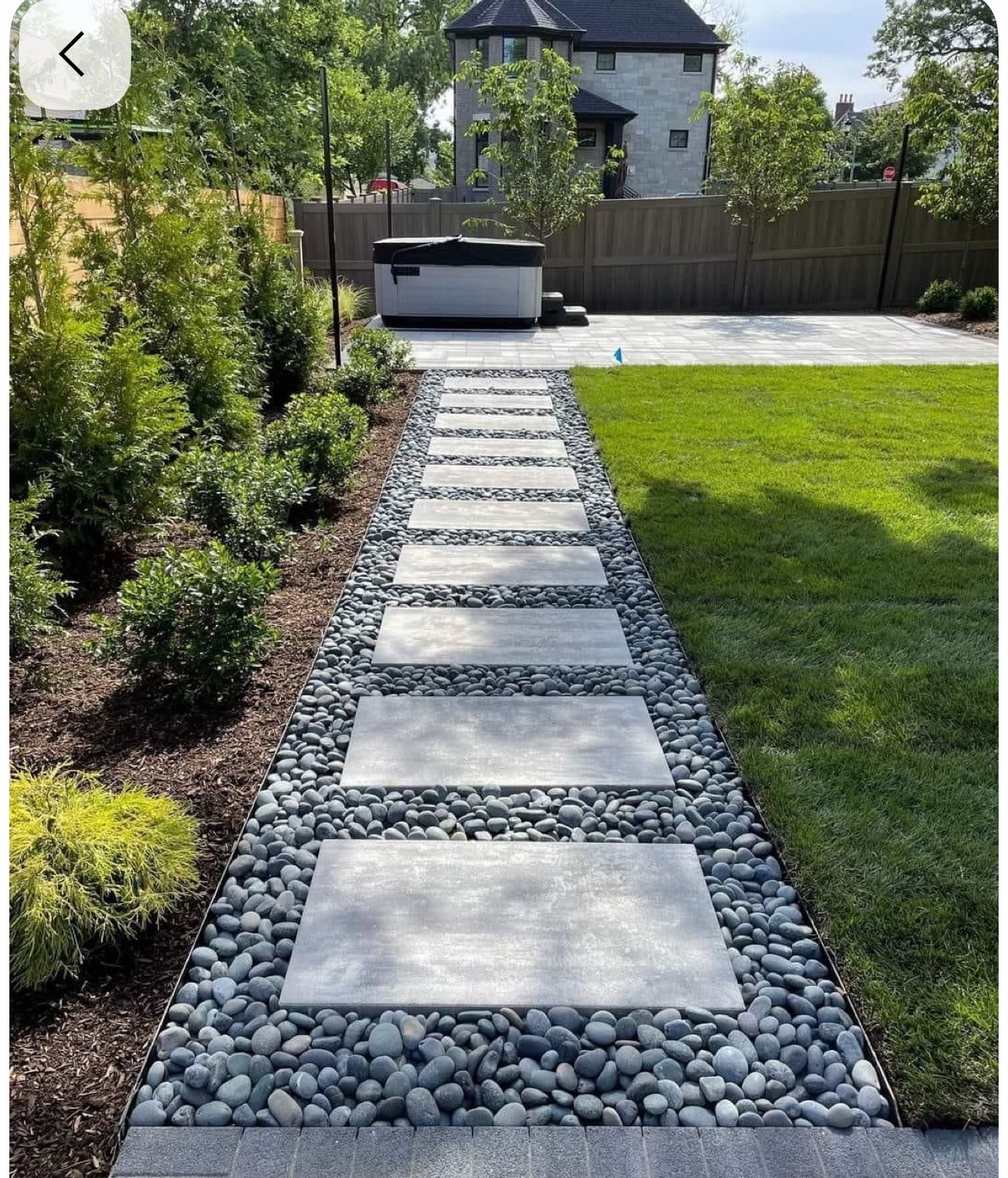 River rock pathway